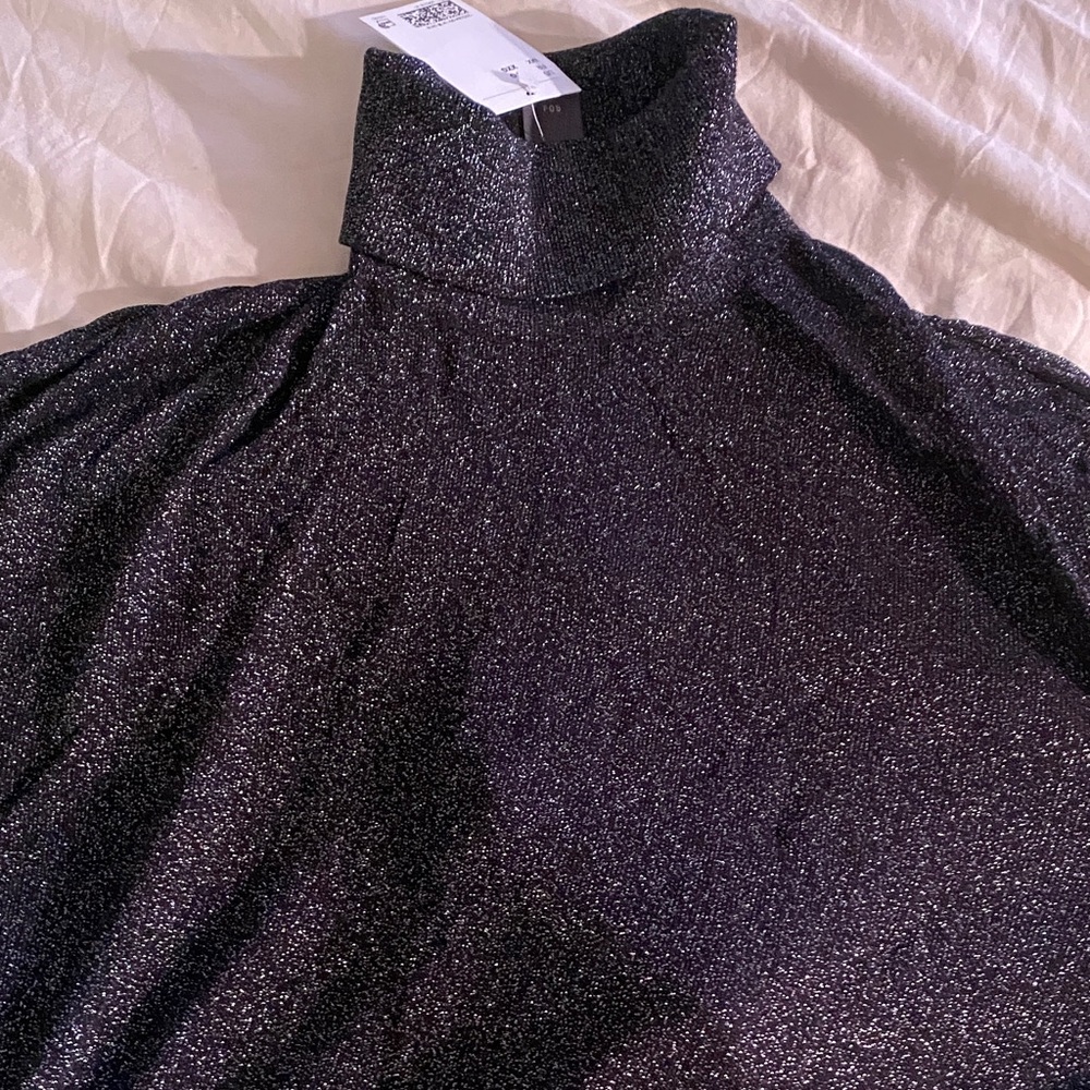 H&M Shimmering Black Turtleneck Sweater